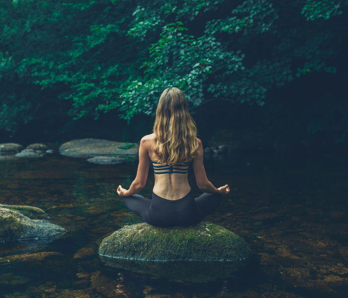 Woman meditating