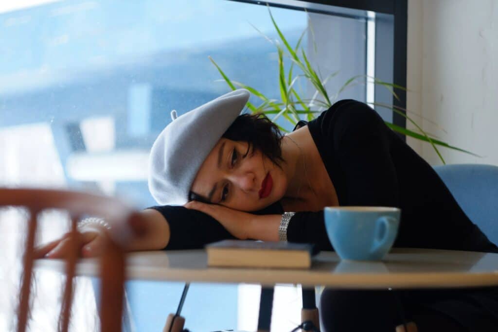 Woman taking a break