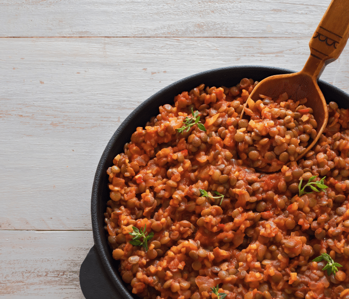 cooked red lentil stew