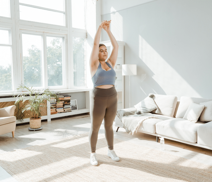 woman doing stretches